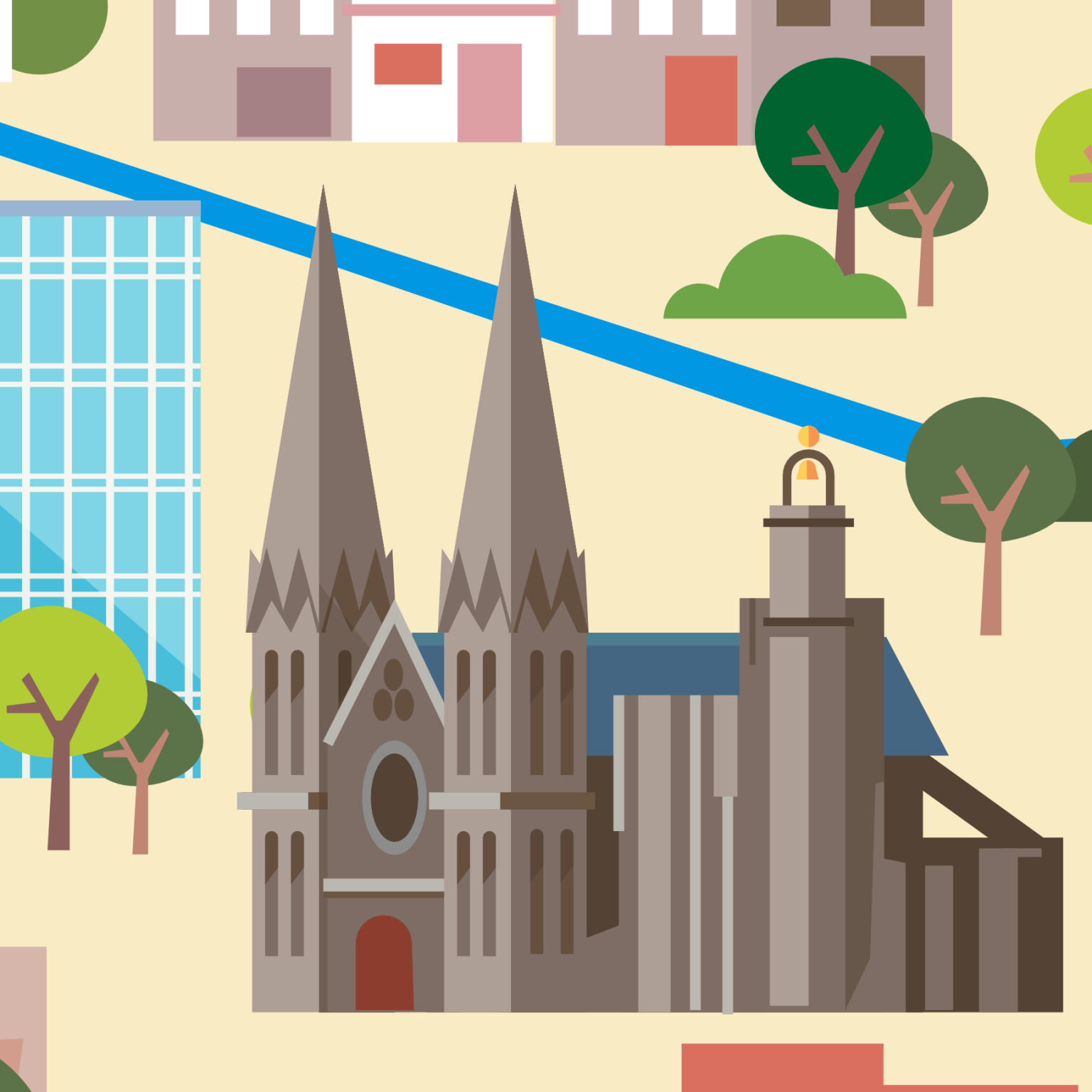 détail de l'illustration représentant Notre Dame de Clermont-Ferrand